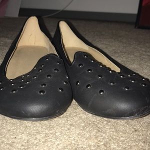 Black close toed flats